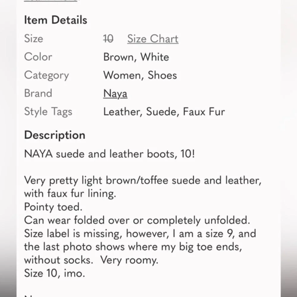 Naya Anthropologie | Brown Suede Fur-Lined Boots Size 10